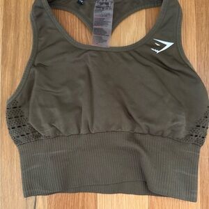 Gymshark Energy+ Seamless Crop Top Olive